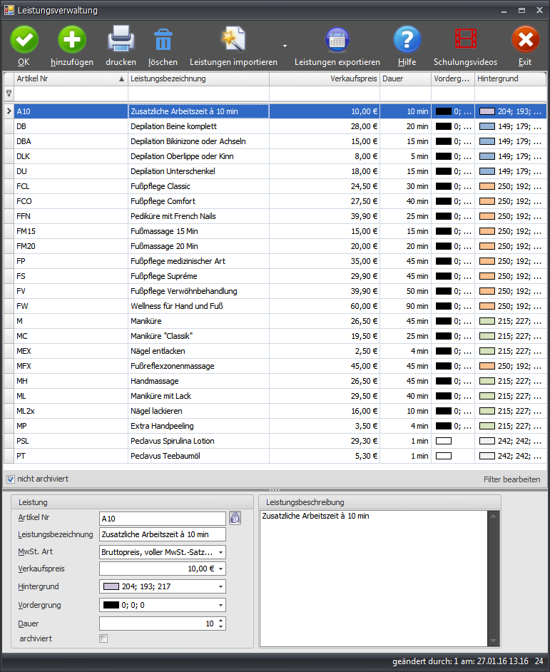 Leistungen Fusspflege - Klick zeigt Originalgrösse