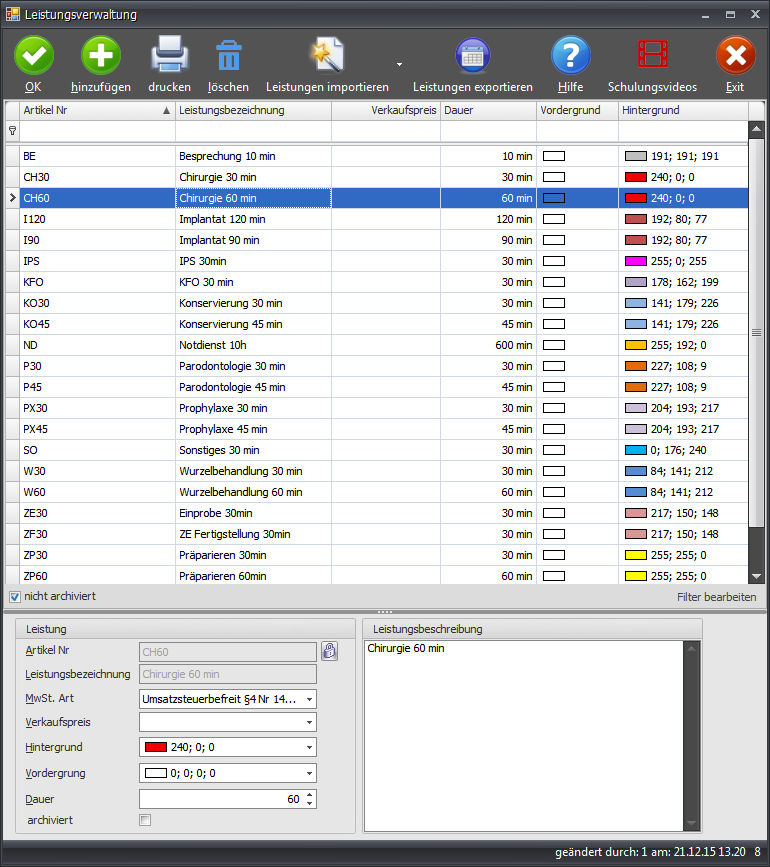 Leistungen Physiotherapie - Klick zeigt Originalgrösse